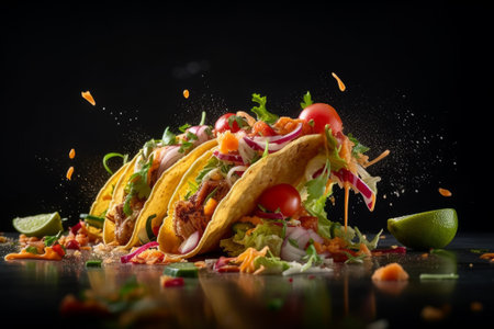 Mexican food tacos. Generative AIの素材