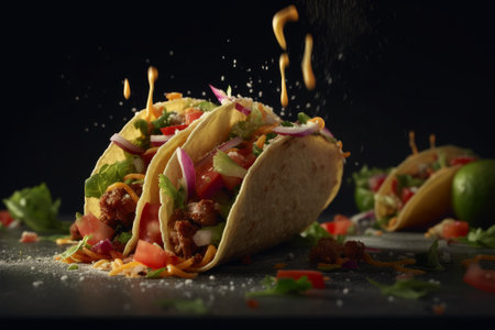Mexican food tacos. Generative AIの素材