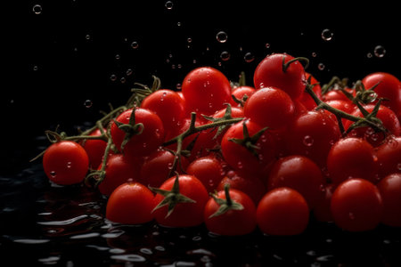 Bunch of fresh, red tomatoes. Generative AIの素材