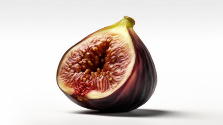 Fresh fig fruit and half isolated on white backgraund. Generative AIの素材