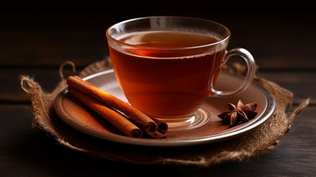 A cup of tea Cinnamon tea. Generative AIの素材