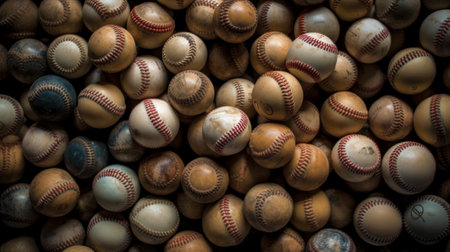 background of baseballs ball. Generative AIの素材