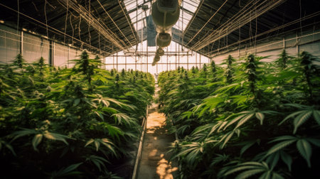 Cannabis cultivation farm industry. Generative AIの素材