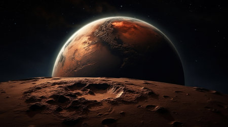 Red planet Mars. Generative AIの素材