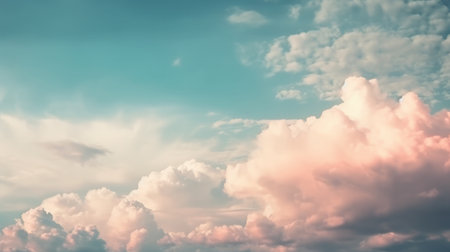 Sky with soft clouds in pastel tone for backgrounds. Generative AIの素材