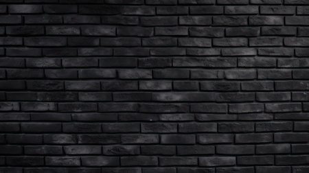 Texture of a black painted brick wall as a background. Generative AIの素材