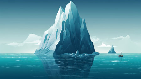 Tip of the iceberg. Business concept. Generative AIの素材