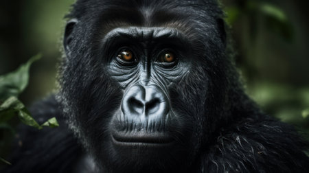 Mountain gorilla in the forest. Generative AIの素材