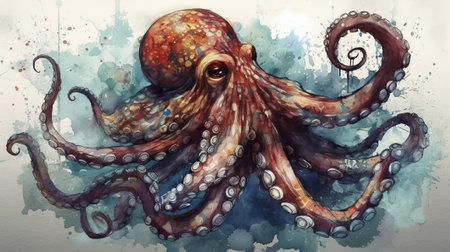 Octopus and tentacles of octopus. Generative AIの素材