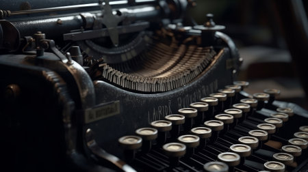 Old typewriter close up. Generative AIの素材