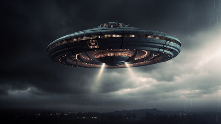 Unidentified flying object. Generative AIの素材