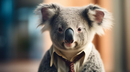 Koala in suit. Successful businessman. Generative AIの素材