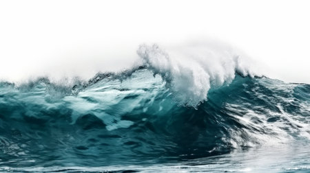 Large stormy sea wave in deep blue. Generative AIの素材
