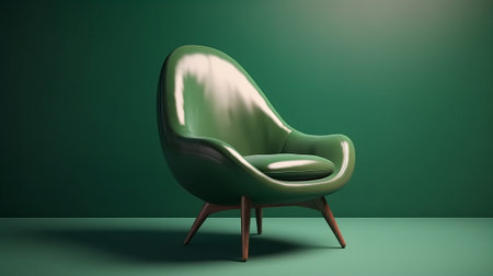 Living Room Chair Isolated on green background. Generative AIの素材