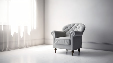 Living Room Chair Isolated on white background. Generative AIの素材