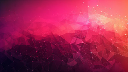 Pink Gradient Digital Polygons. Generative AIの素材