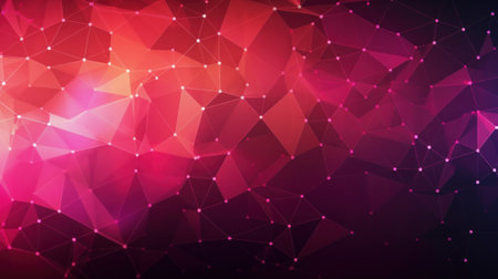 Pink Gradient Digital Polygons. Generative AIの素材