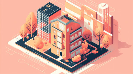 Real estate investment illustration. Generative AIの素材