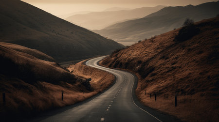 Foto de Winding road stretching into the distance. Generative AI - Imagen libre de derechos