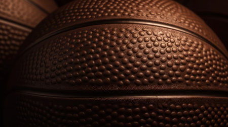 Closeup detail of basketball ball texture background. Generative AIの素材