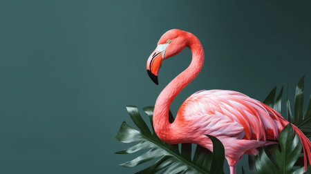 Pink Flamingo. Chilean Flamingos. Generative AIの素材