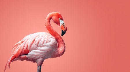 Pink Flamingo. Chilean Flamingos. Generative AIの素材