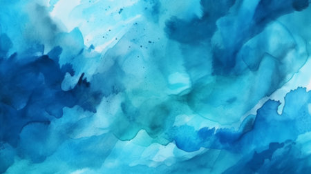 Beautiful Blue Watercolor Background. Generative AIの写真素材