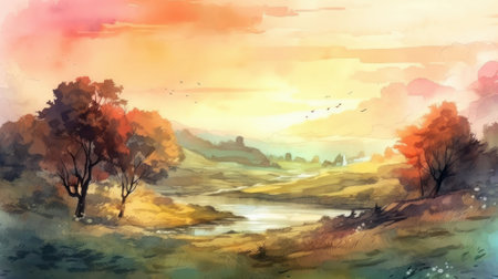 Abstract watercolor paint background. Generative AIの写真素材