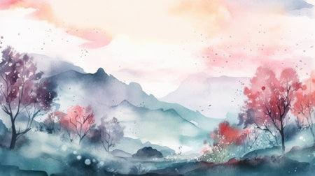 Abstract watercolor paint background. Generative AIの写真素材