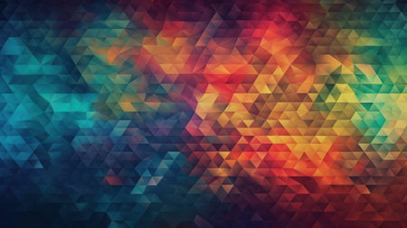 Labstract mosaic background of gradient triangles. Generative AI