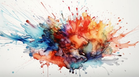 Abstract watercolor on white background. Generative AIの写真素材