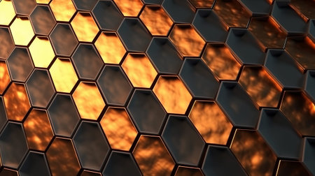 Abstract background with hexagons. Generative AI