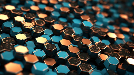 Abstract background with hexagons. Generative AI