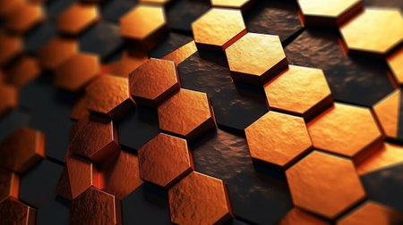 Abstract background with hexagons. Generative AIの写真素材