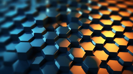 Abstract background with hexagons. Generative AI
