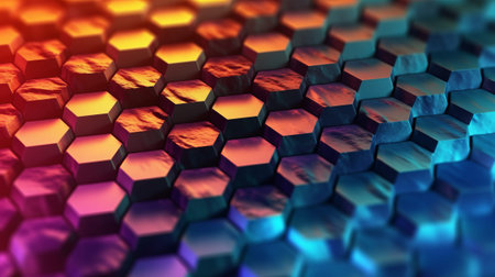 Abstract background with hexagons. Generative AI