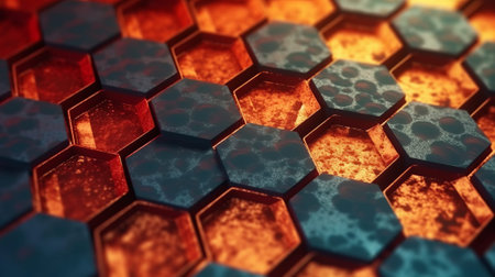 Abstract background with hexagons. Generative AI
