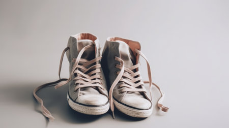 Pair of shoes on a white background. Generative AIの素材