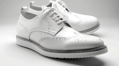 Pair of shoes on a white background. Generative AIの素材