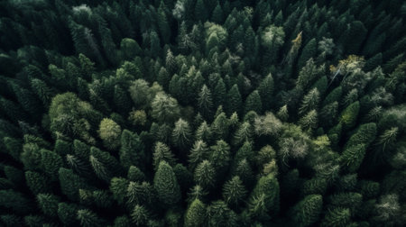 Aerial view over forest. Generative AIの素材