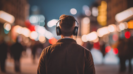 Back view of a man. Generative AIの素材