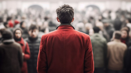 Back view of a man. Generative AIの素材