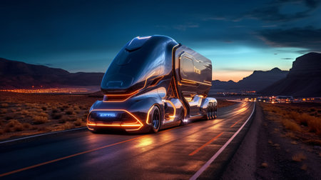 Truck of the future. Generative AIの素材