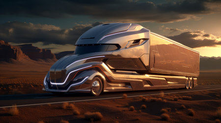 Truck of the future. Generative AIの素材