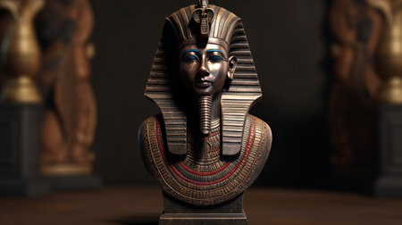 Ancient egyptian pharaoh statue. Generative AIの素材