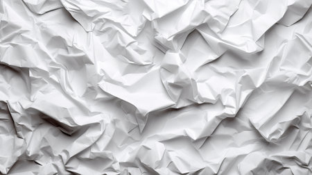 Blank white crumpled and creased paper poster texture. Generative AIの素材
