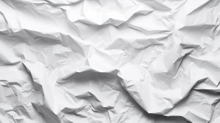 Blank white crumpled and creased paper poster texture. Generative AIの素材