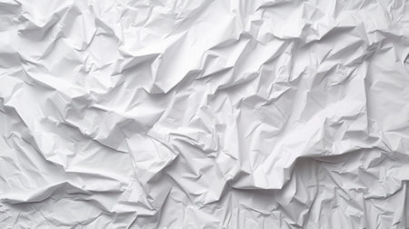Blank white crumpled and creased paper poster texture. Generative AIの素材