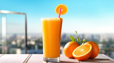 Fresh orange juice. Generative AIの素材