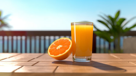 Fresh orange juice. Generative AIの素材